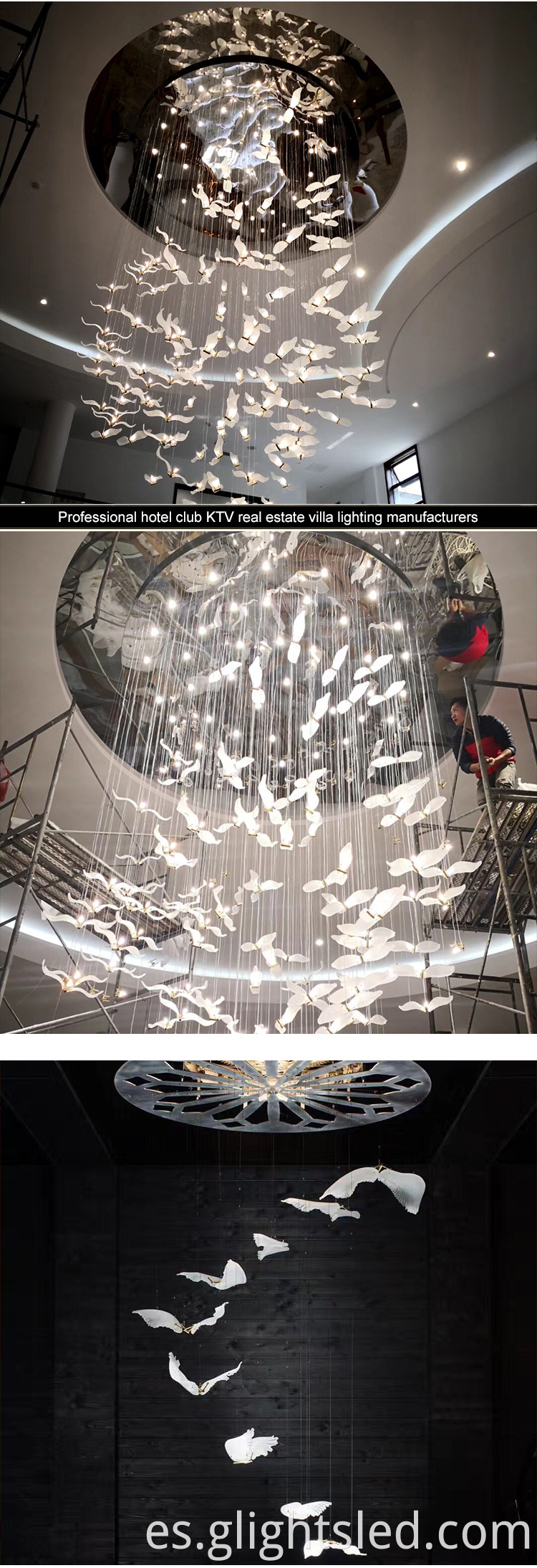 Iluminación decorativa de hotel de estilo nórdico cristal